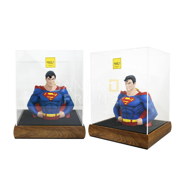 กรอบกล่องใสโชว์สินค้าฐานไม้